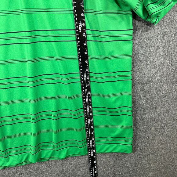 Nike Polo Shirt Men’s Extra Large Green Striped Golf Dri-Fit Performance Casual - Picture 6 of 10